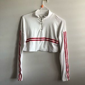 white and red sweater